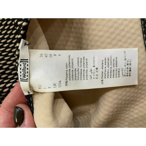 Wolford Panama Textured Fishnet Bodycon Dress 6 - Picture 9 of 9